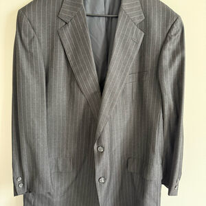 Brooks Brothers Gray Pinstripe Wool Two Button Mens Blazer 48L